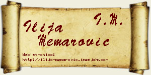 Ilija Memarović vizit kartica